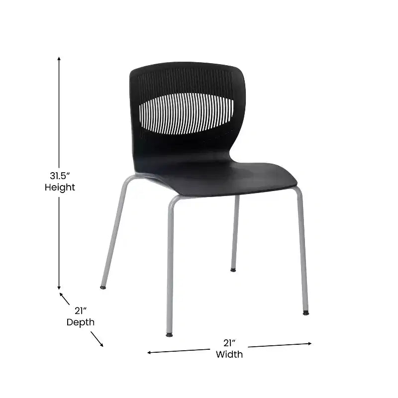 Flash Furniture Serie HERCULES Set di 5 sedie impilabili ergonomiche di grado commerciale con capacità di 349 kg, supporto lombare e struttura in acciaio