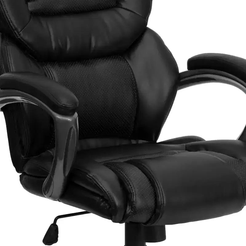 Sedia da ufficio girevole direzionale a schienale alto, colore nero/marrone, 1 persona