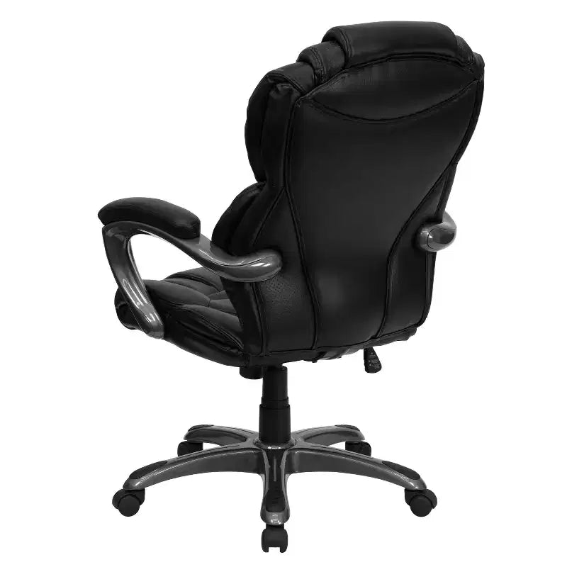 Sedia da ufficio girevole direzionale a schienale alto, colore nero/marrone, 1 persona