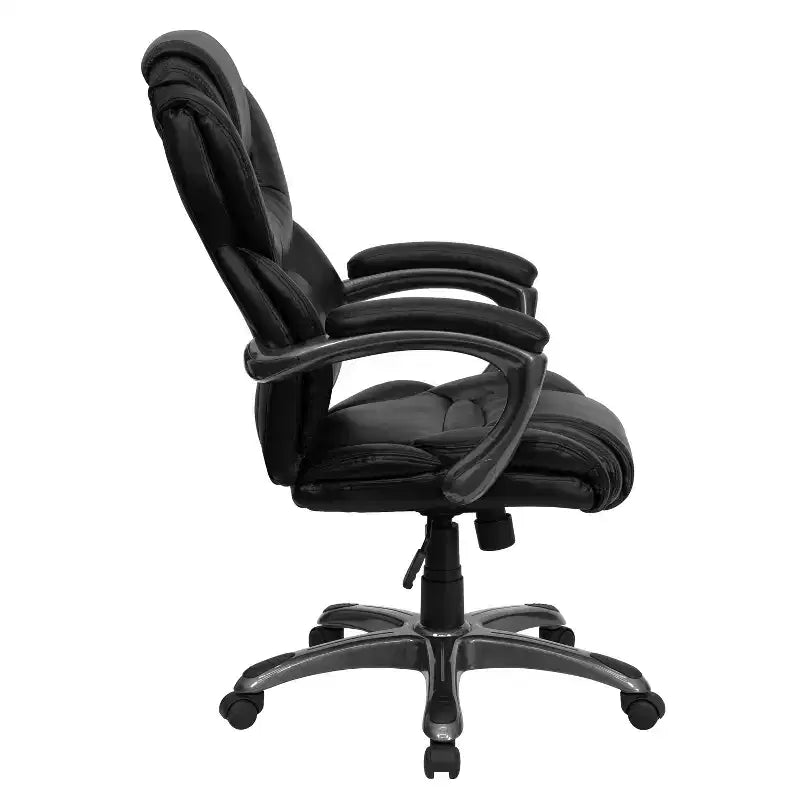 Sedia da ufficio girevole direzionale a schienale alto, colore nero/marrone, 1 persona