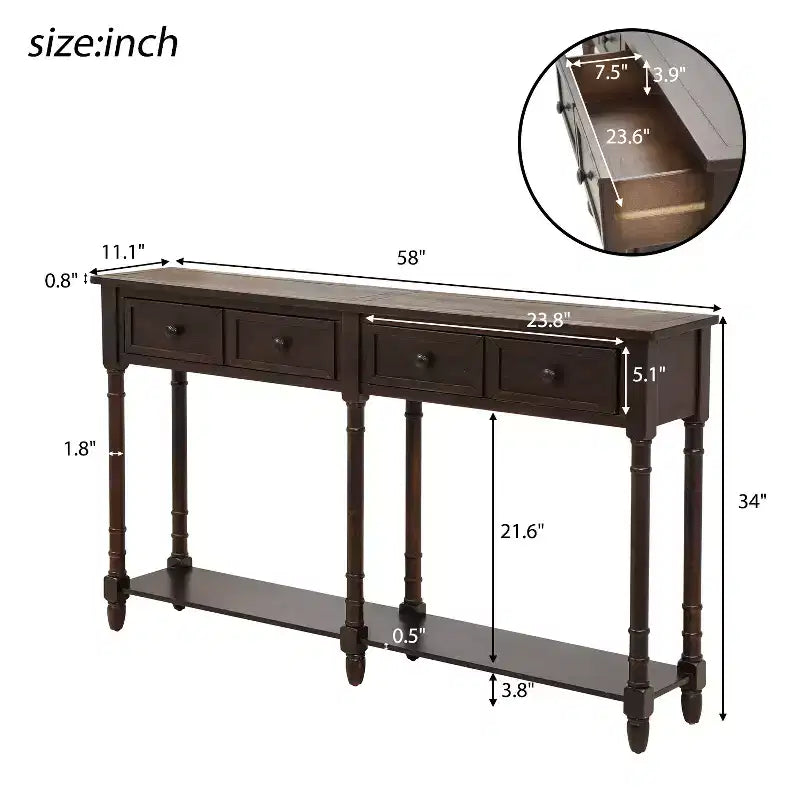 Consolle con due cassetti e ripiano inferiore - ModernLuxe