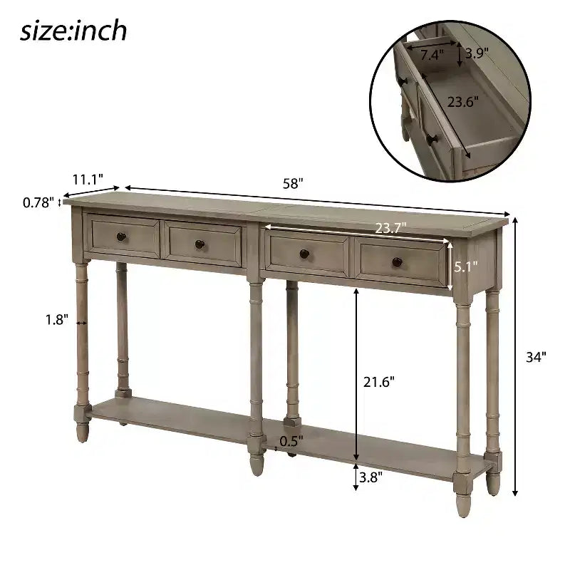 Consolle con due cassetti e ripiano inferiore - ModernLuxe