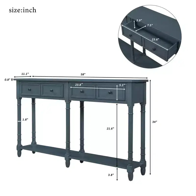 Consolle con due cassetti e ripiano inferiore - ModernLuxe