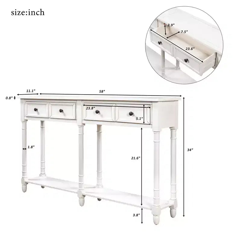 Consolle con due cassetti e ripiano inferiore - ModernLuxe