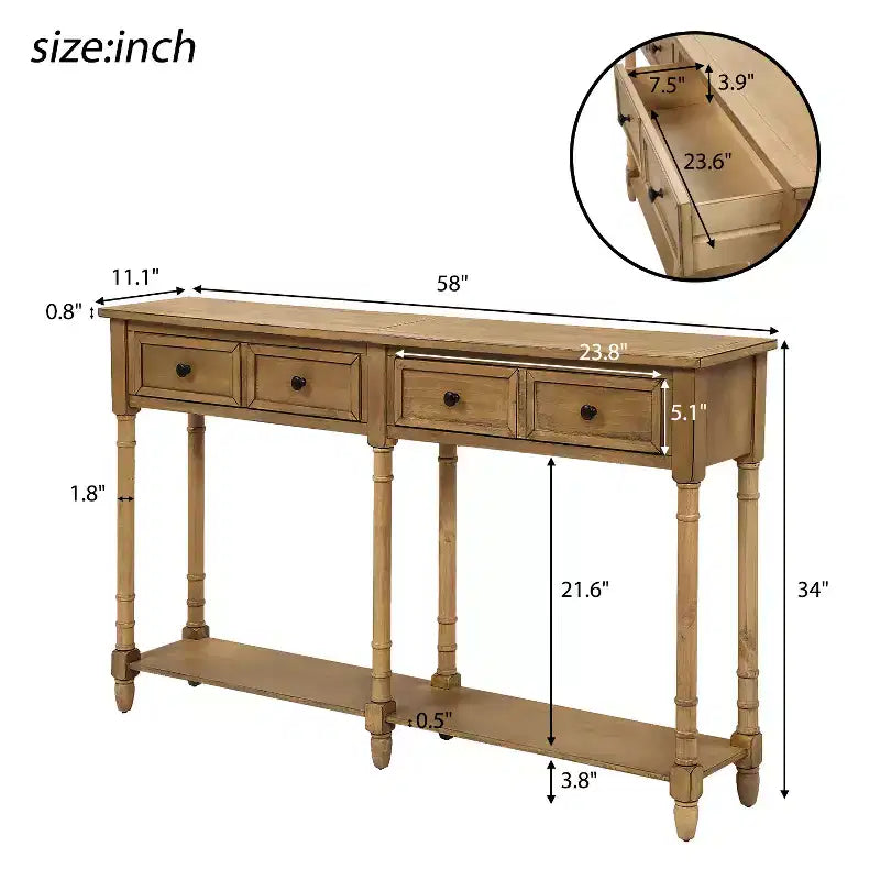 Consolle con due cassetti e ripiano inferiore - ModernLuxe