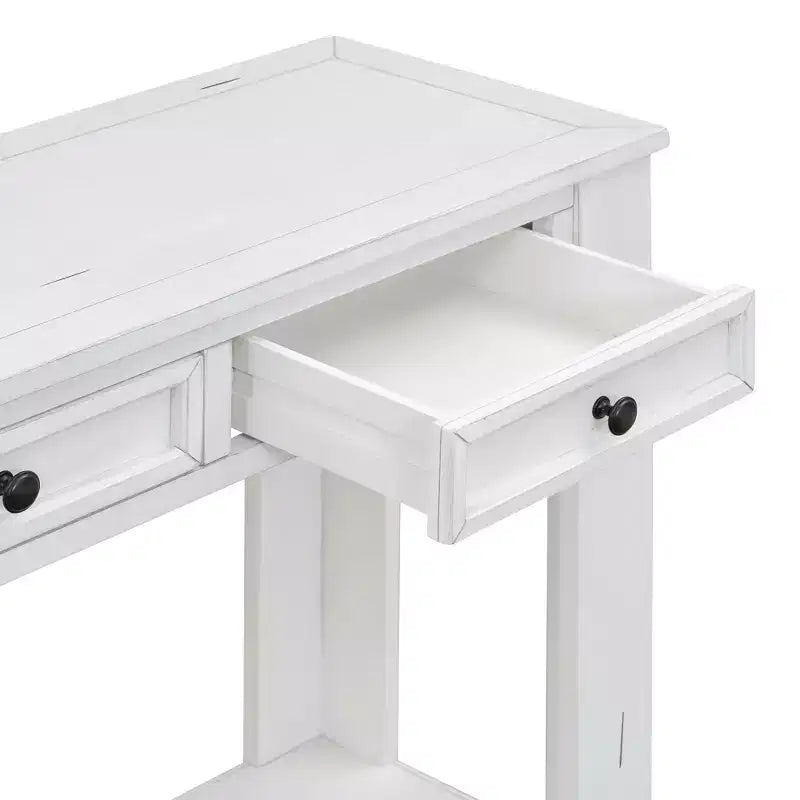Consolle/Tavolo da divano da 63W con cassetti portaoggetti e ripiano inferiore 4Q - ModernLuxe