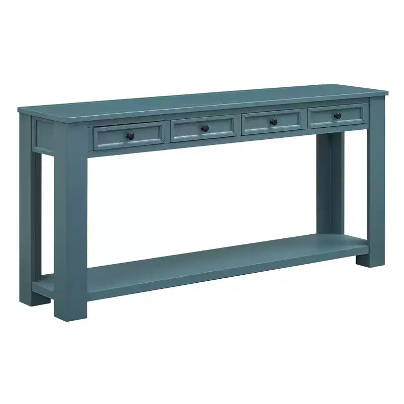 Consolle/Tavolo da divano da 63W con cassetti portaoggetti e ripiano inferiore 4Q - ModernLuxe