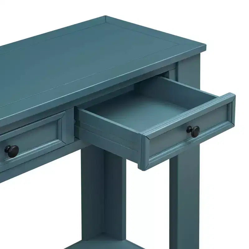 Consolle/Tavolo da divano da 63W con cassetti portaoggetti e ripiano inferiore 4Q - ModernLuxe