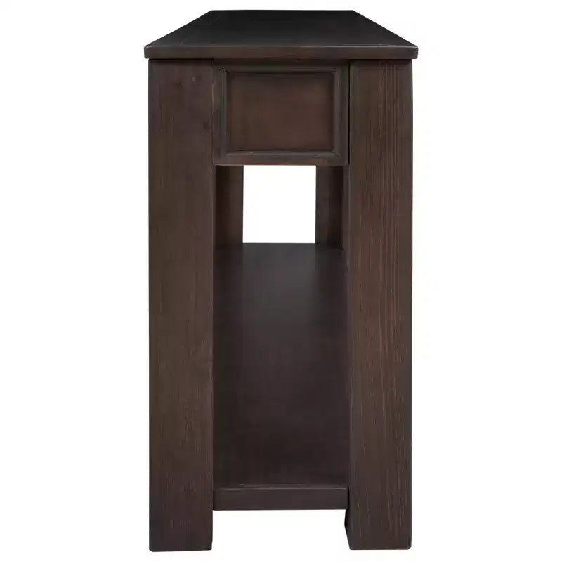 Consolle/Tavolo da divano da 63W con cassetti portaoggetti e ripiano inferiore 4Q - ModernLuxe