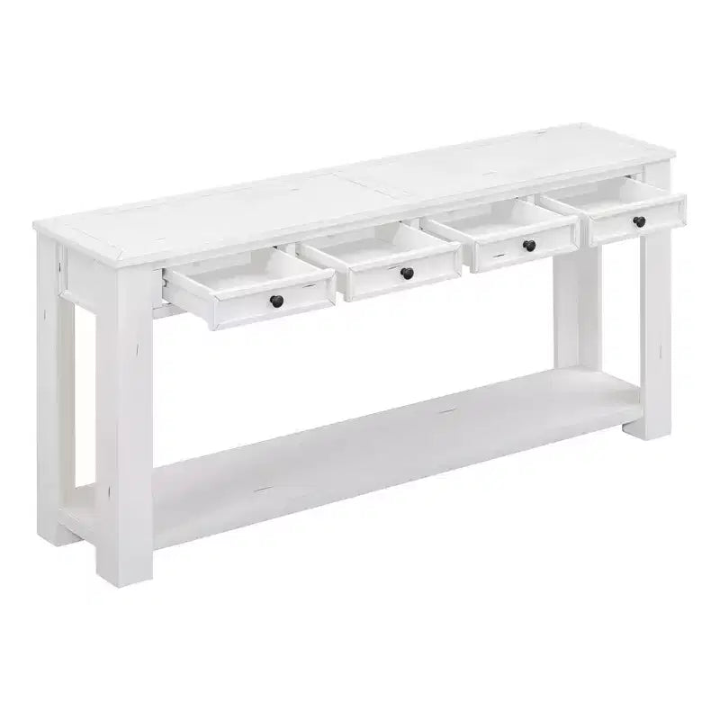 Consolle/Tavolo da divano da 63W con cassetti portaoggetti e ripiano inferiore 4Q - ModernLuxe