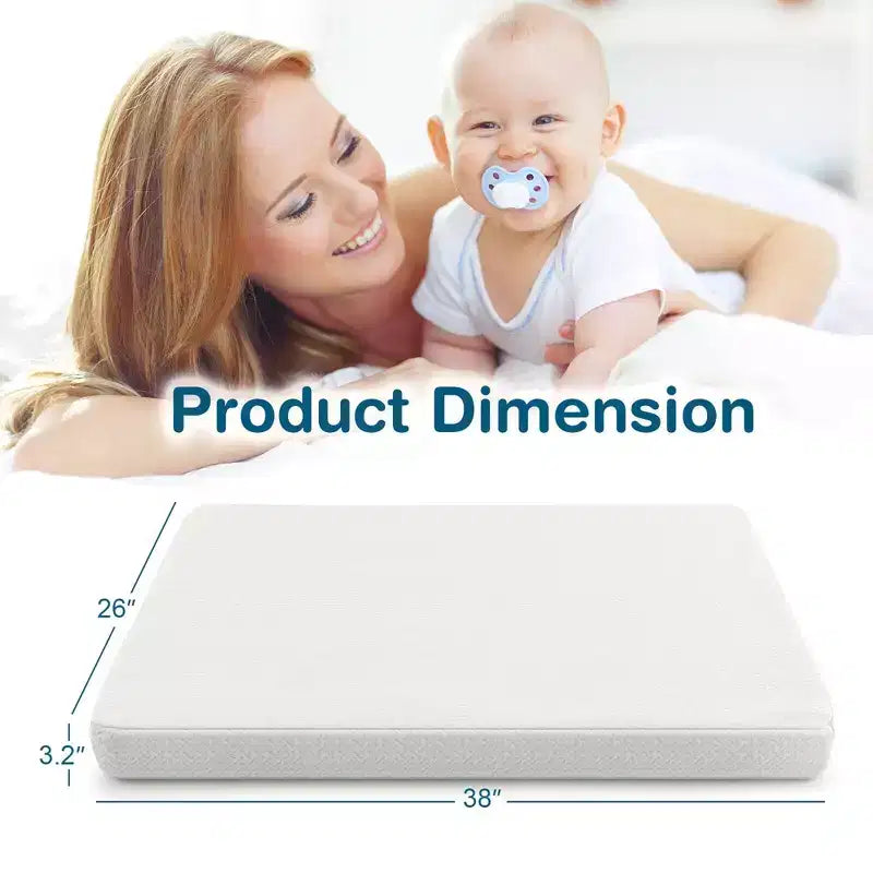 Costway 38'' x 26'' Materasso per Lettino da Viaggio/Box Neonato a Doppia Faccia con Fodera Removibile Lavabile