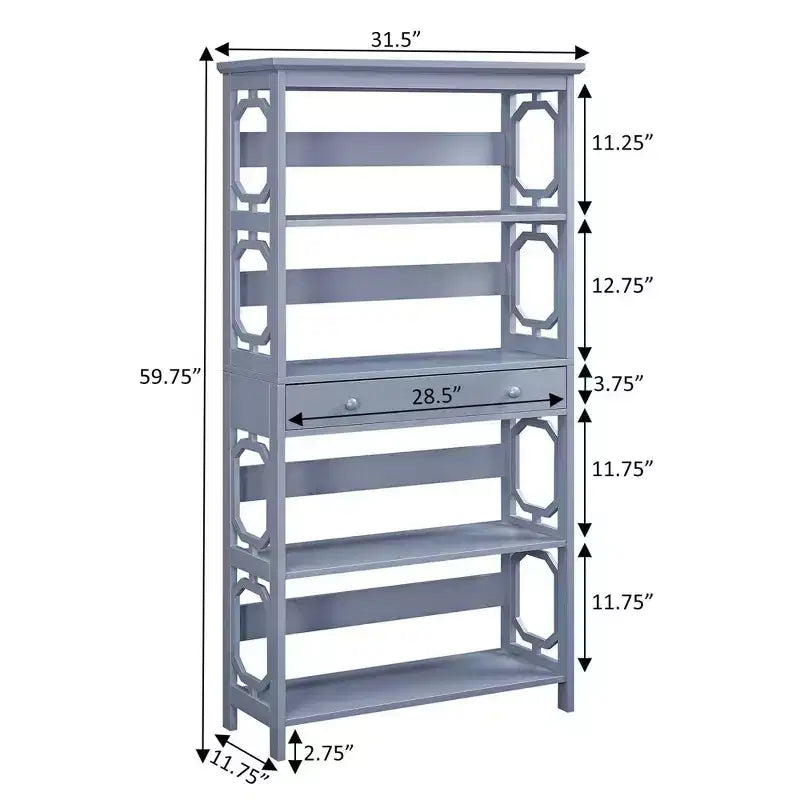 59,75 Omega Scaffale a 5 livelli con cassetto - Breighton Home