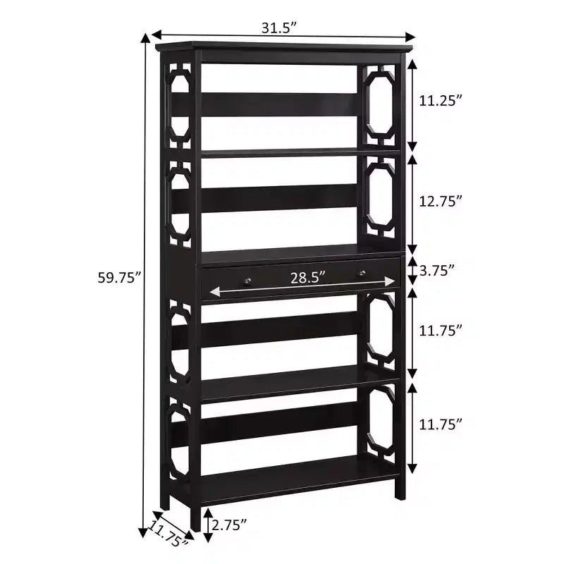 59,75 Omega Scaffale a 5 livelli con cassetto - Breighton Home