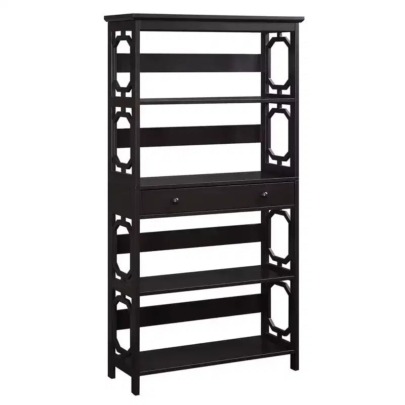 59.75 Omega 5 Tier Bookcase with Drawer - Breighton Home