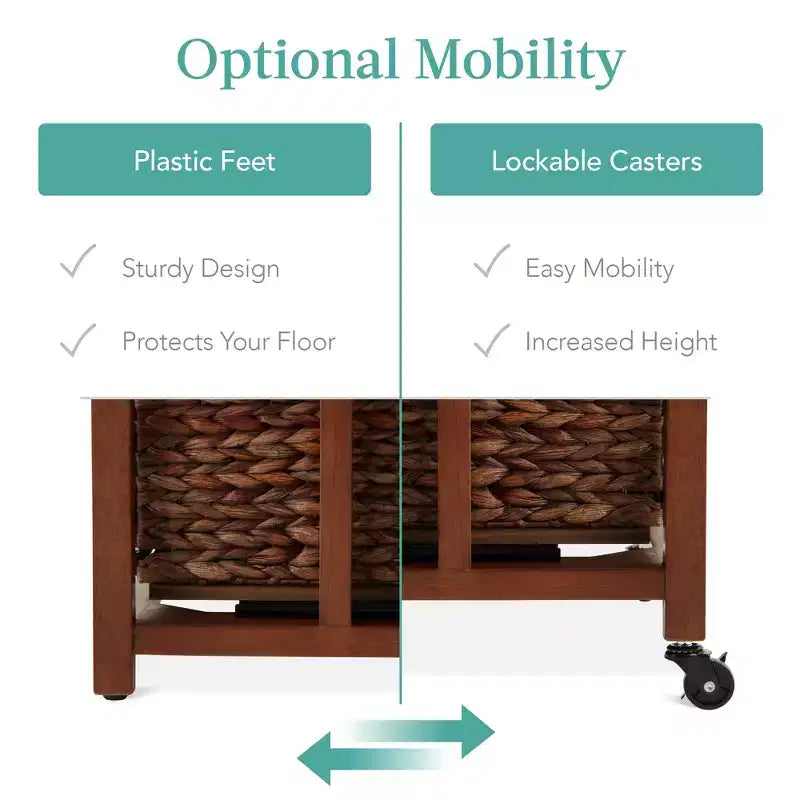 Mobile classificatore verticale Best Choice Products per casa, ufficio con telaio in legno di gomma, ruote piroettanti bloccabili