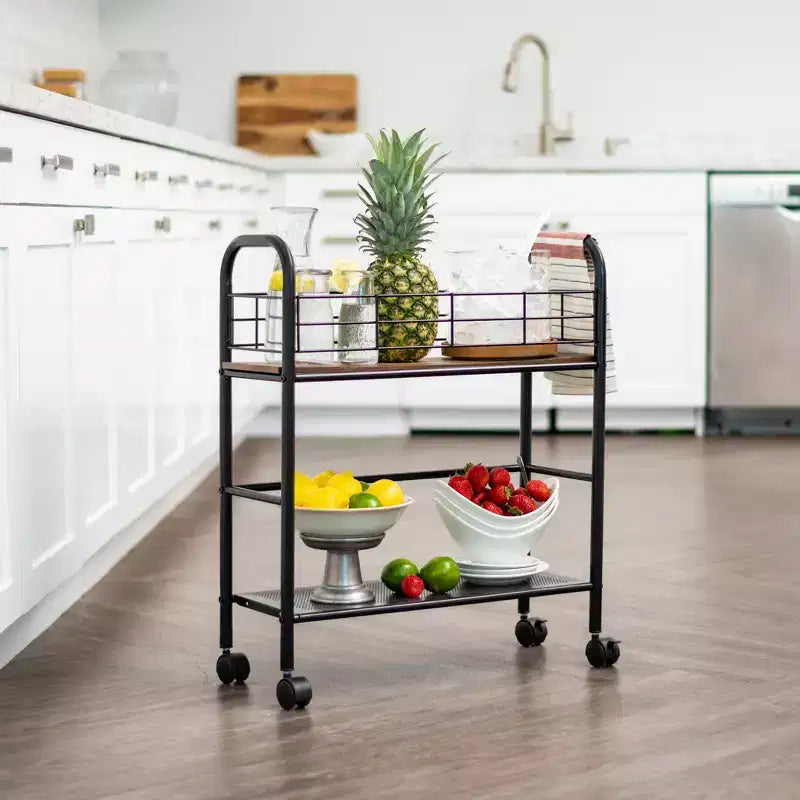 IRIS USA Carrello portaoggetti in metallo con rotelle, Carrello da cucina