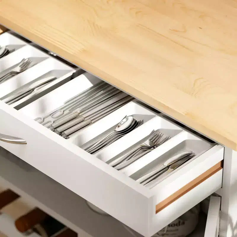 HOMCOM Carrello da Bar con Rotelle, Isola da Cucina con Portabottiglie per 9 Vini, Carrello per Cucina con Armadietti, Piano di Lavoro in Legno, Bianco