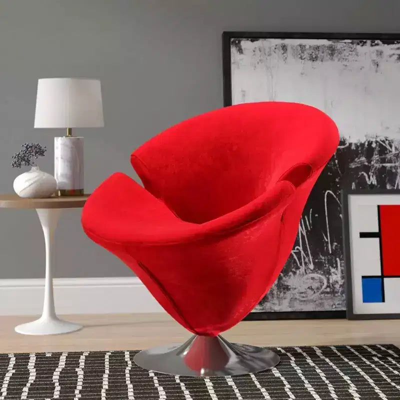 Set di 2 Poltrone Tulip Girevoli in Velluto - Manhattan Comfort