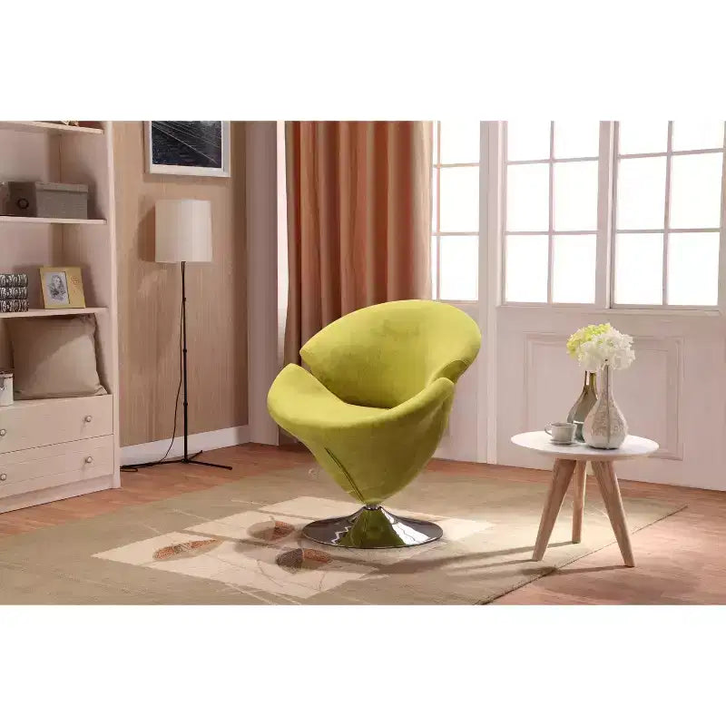 Set di 2 Poltrone Tulip Girevoli in Velluto - Manhattan Comfort