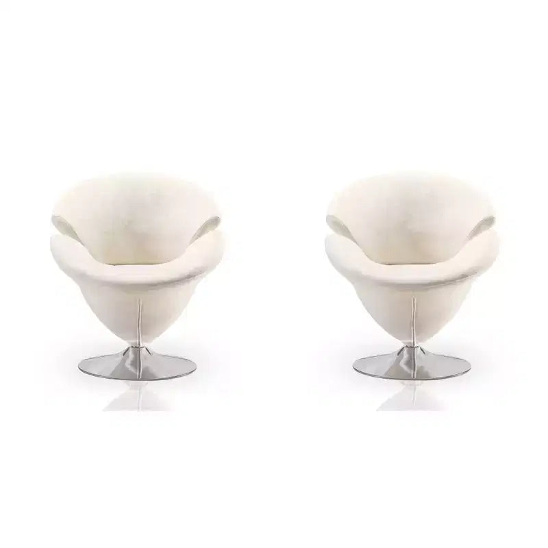Set di 2 Poltrone Tulip Girevoli in Velluto - Manhattan Comfort