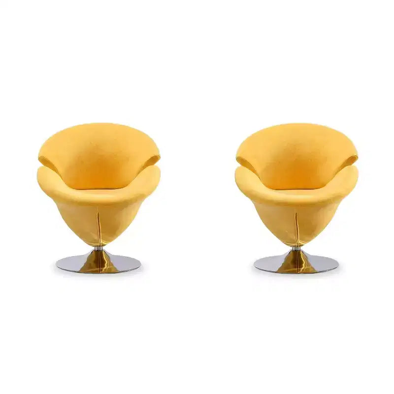 Set di 2 Poltrone Tulip Girevoli in Velluto - Manhattan Comfort