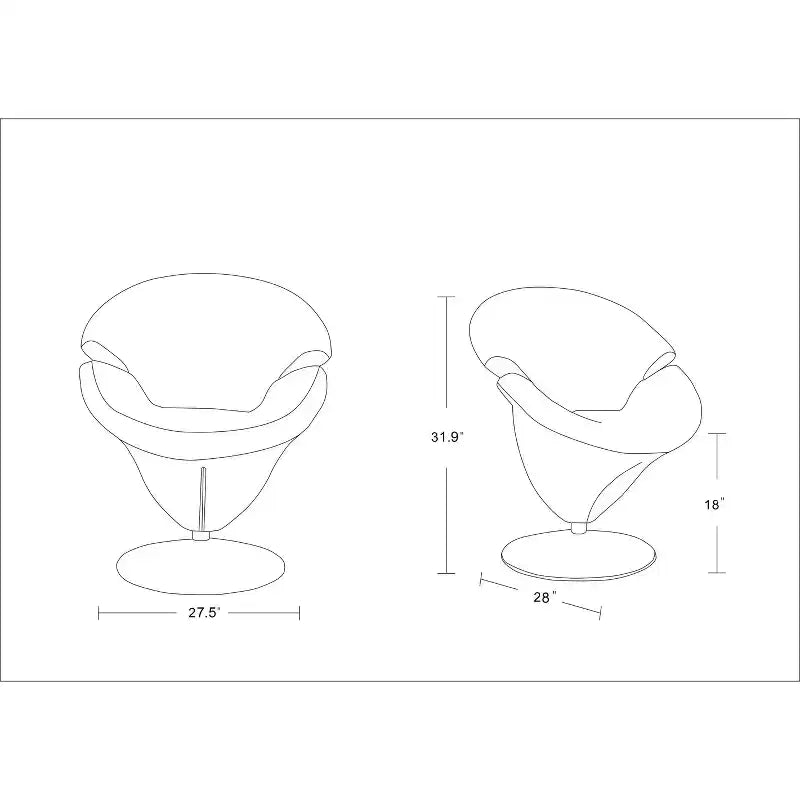 Set di 2 Poltrone Tulip Girevoli in Velluto - Manhattan Comfort