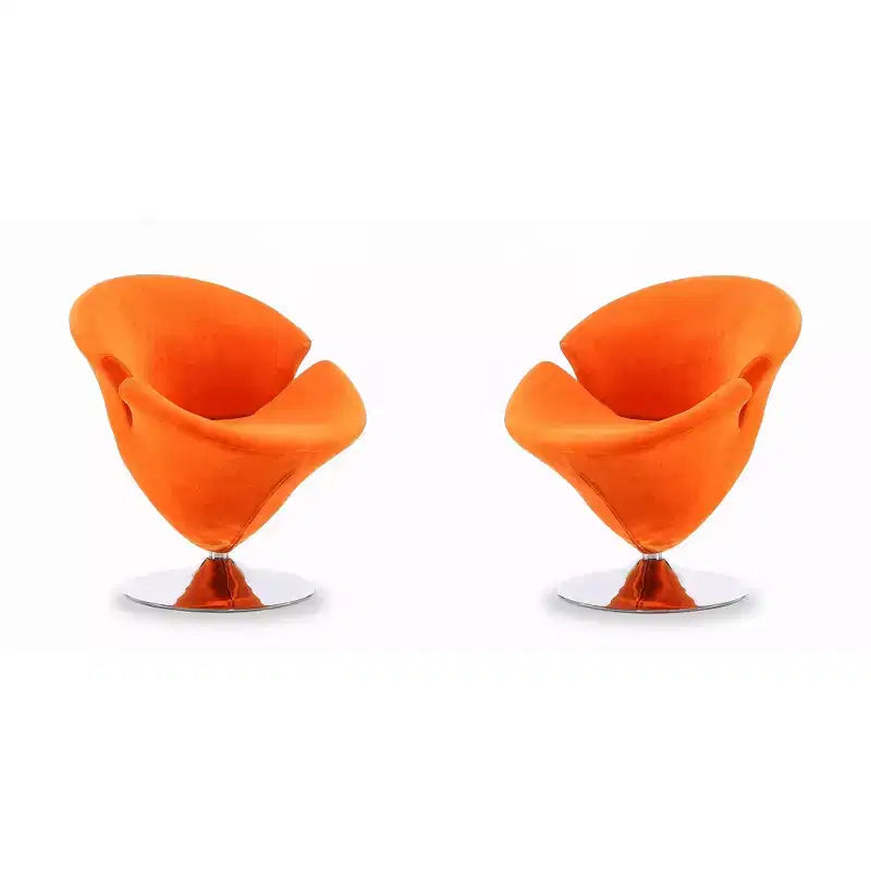 Set di 2 Poltrone Tulip Girevoli in Velluto - Manhattan Comfort