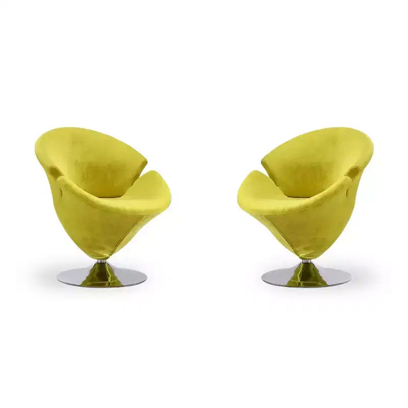 Set of 2 Tulip Velvet Swivel Accent Chairs - Manhattan Comfort