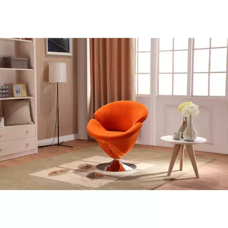 Set di 2 Poltrone Tulip Girevoli in Velluto - Manhattan Comfort