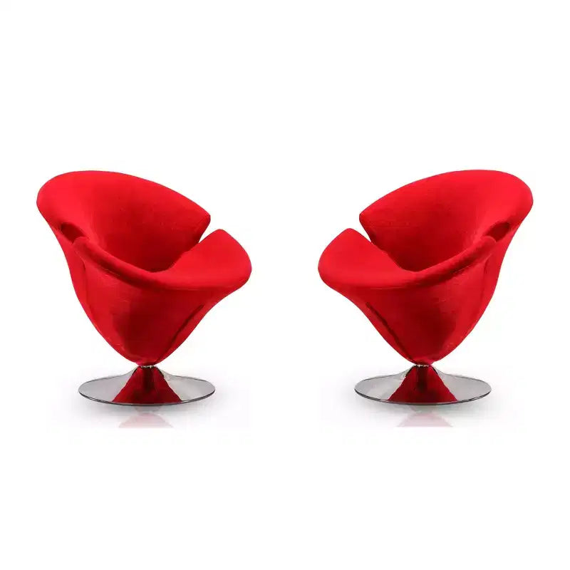 Set di 2 Poltrone Tulip Girevoli in Velluto - Manhattan Comfort
