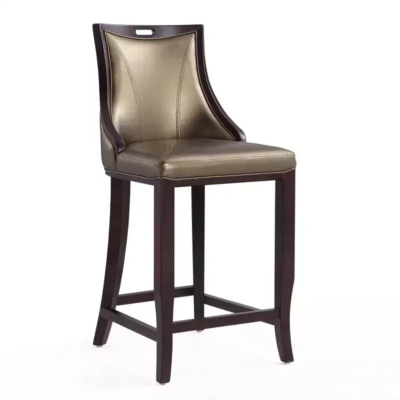 Set di 2 sgabelli da bar Emperor, imbottiti in faggio e similpelle - Manhattan Comfort