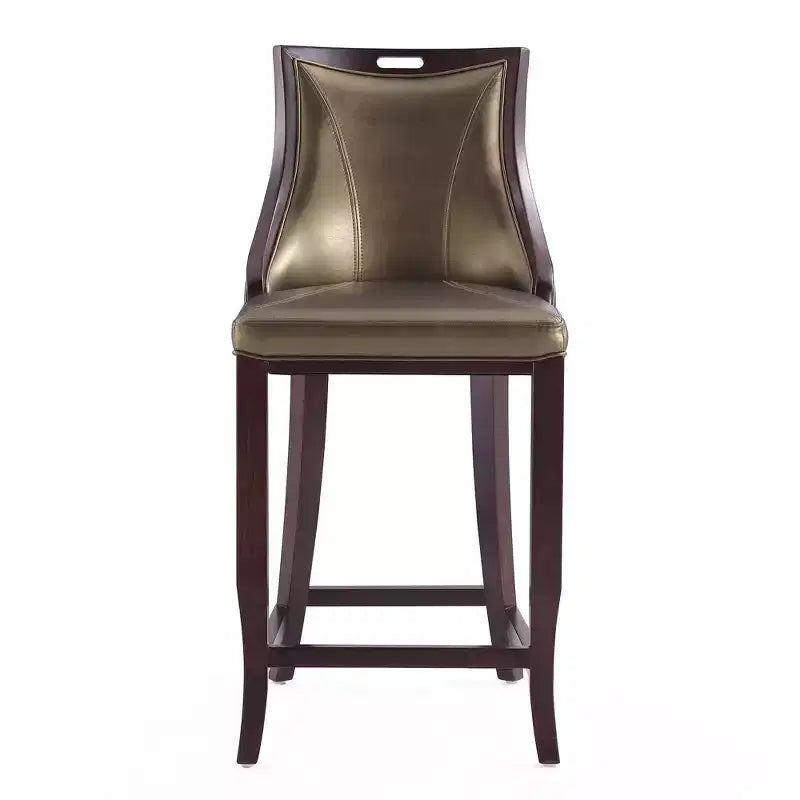 Set di 2 sgabelli da bar Emperor, imbottiti in faggio e similpelle - Manhattan Comfort