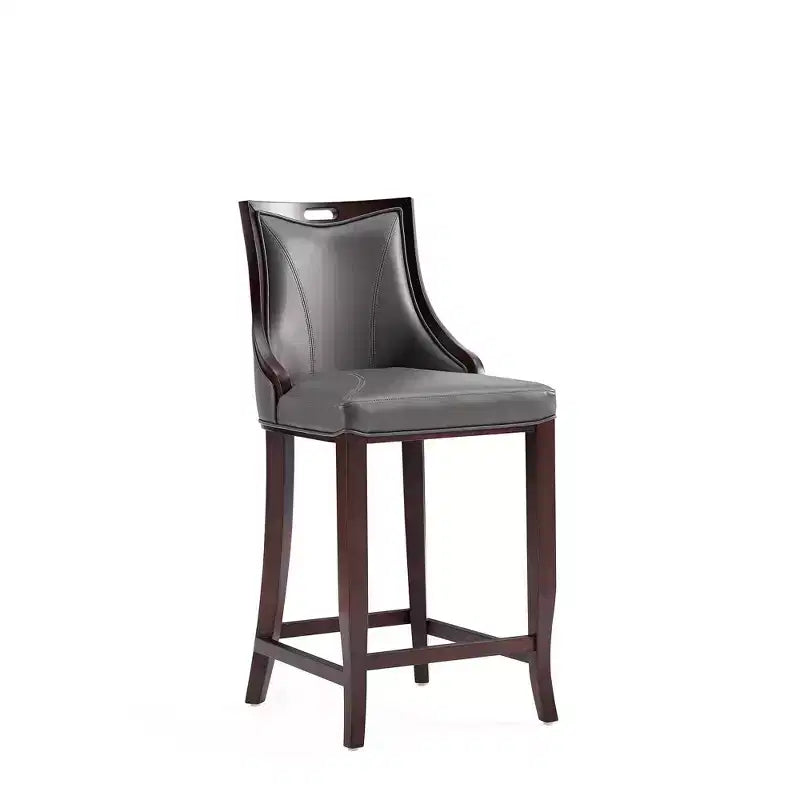 Set di 2 sgabelli da bar Emperor, imbottiti in faggio e similpelle - Manhattan Comfort