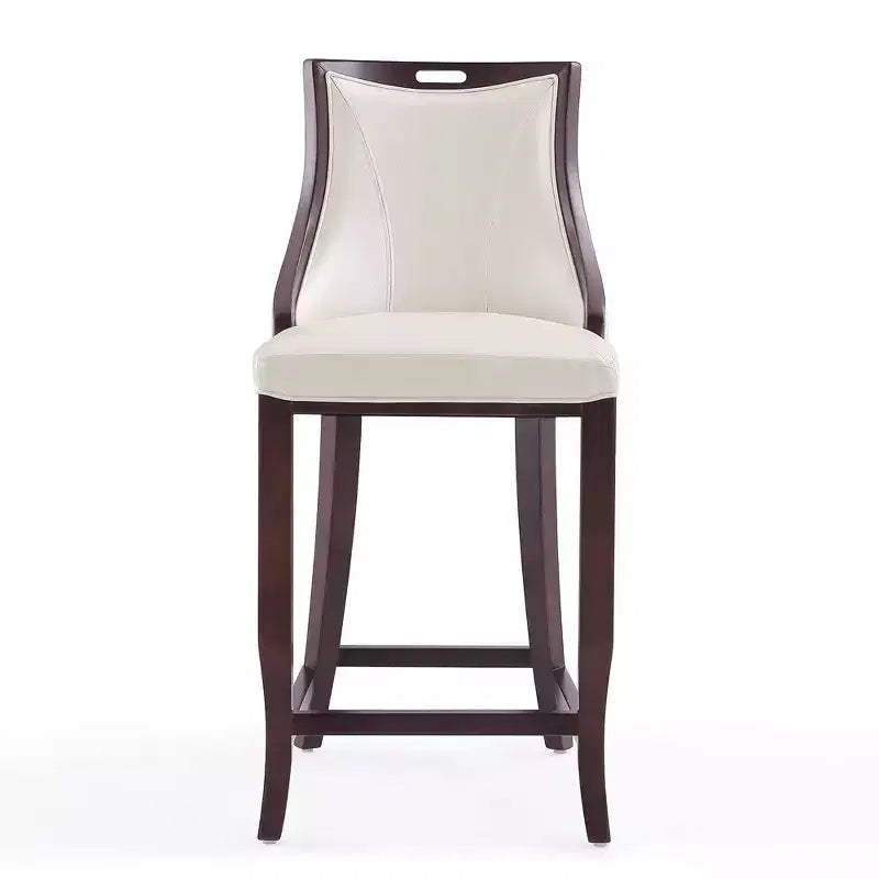 Set di 2 sgabelli da bar Emperor, imbottiti in faggio e similpelle - Manhattan Comfort