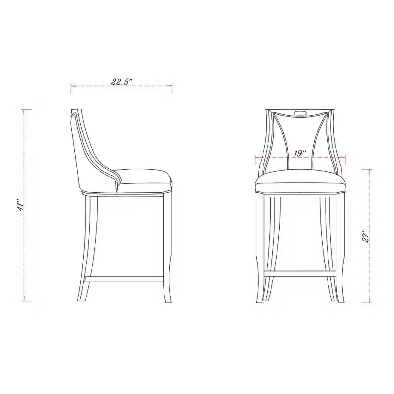 Set di 2 sgabelli da bar Emperor, imbottiti in faggio e similpelle - Manhattan Comfort