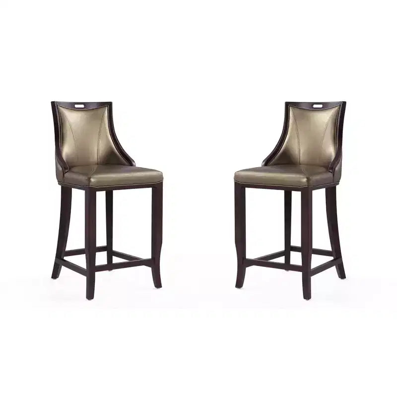 Set di 2 sgabelli da bar Emperor, imbottiti in faggio e similpelle - Manhattan Comfort