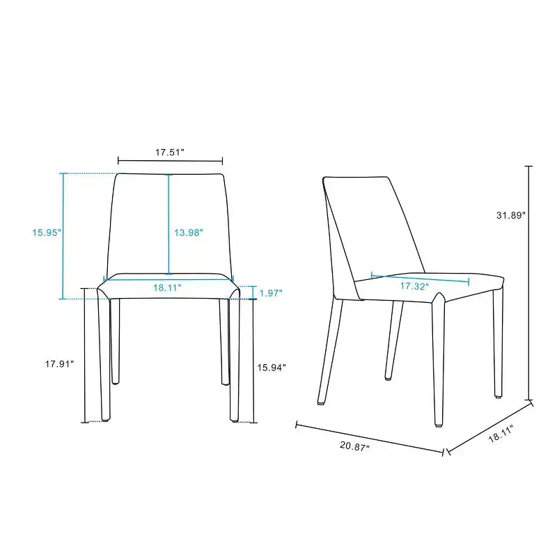 Set di 2 sedie da pranzo in pelle Paris Saddle - Manhattan Comfort