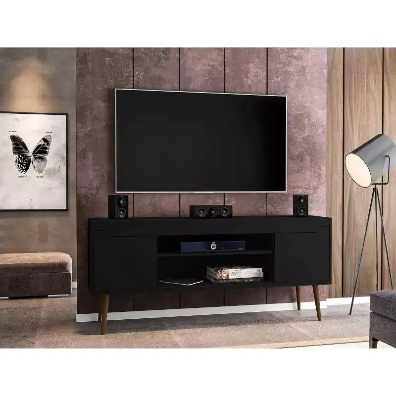 Mobile TV bianco per TV fino a 60", stile a scaffale aperto, montaggio da 1 persona