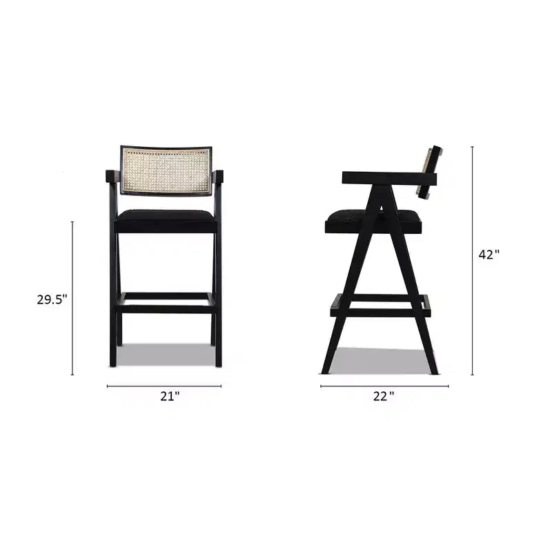 Jennifer Taylor Home Milan 29.5 Sgabello da bar moderno in resina intrecciata con braccioli