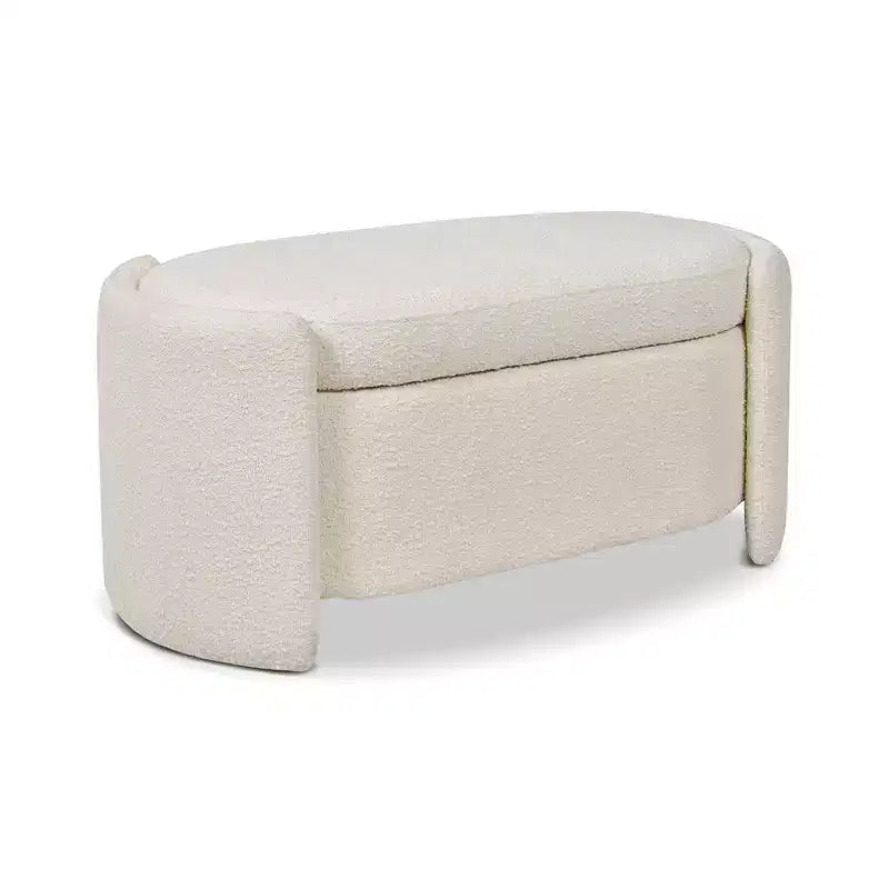 Panca contenitore ovale rivestita Jennifer Taylor Home Fuji da 43 pollici