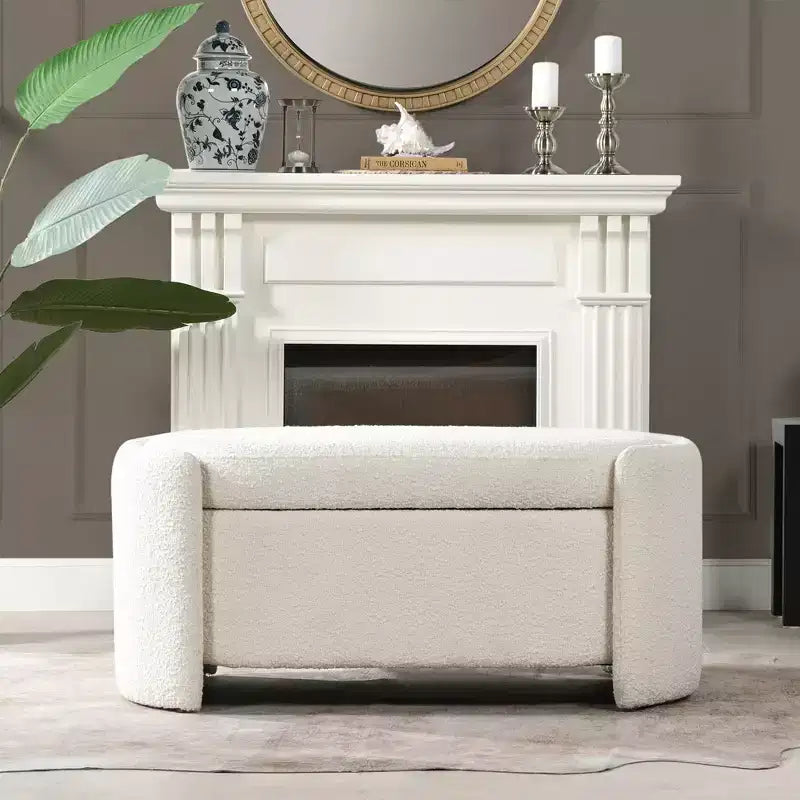 Panca contenitore ovale rivestita Jennifer Taylor Home Fuji da 43 pollici