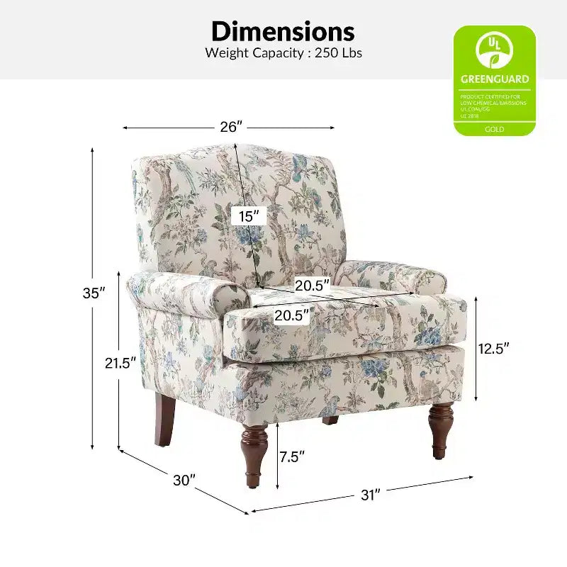 Poltrona da salotto comoda Dani con gambe in legno massello | KARAT HOME