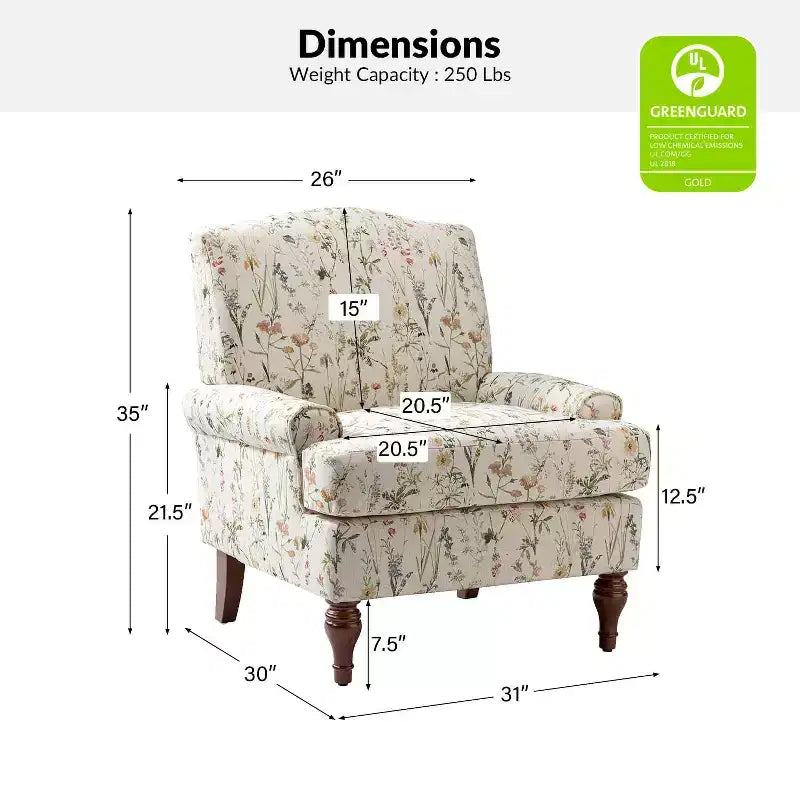 Poltrona da salotto comoda Dani con gambe in legno massello | KARAT HOME