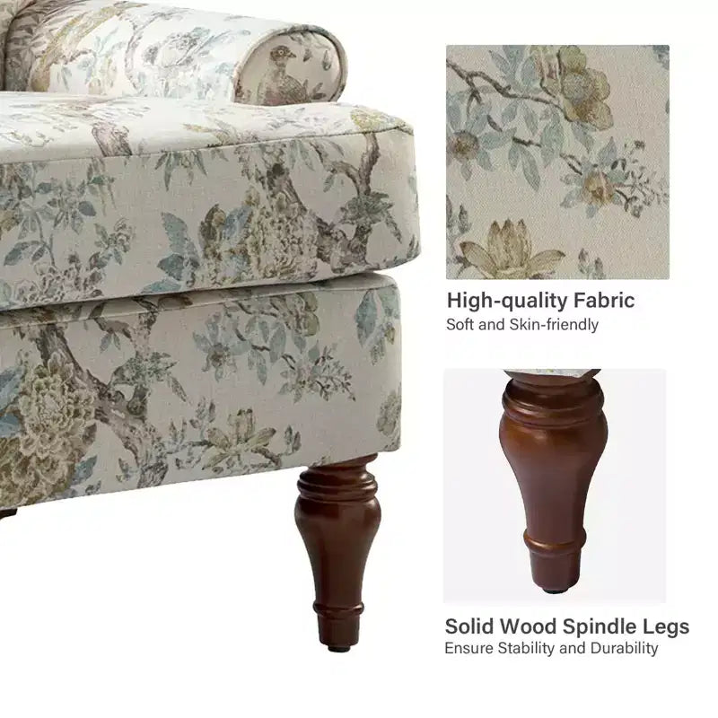Poltrona da salotto comoda Dani con gambe in legno massello | KARAT HOME