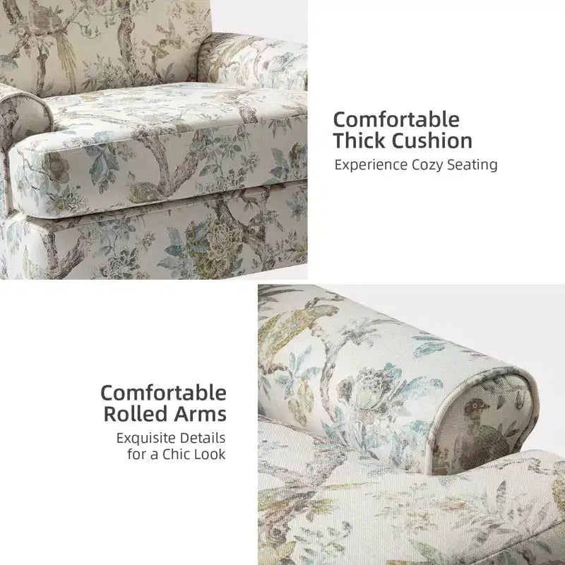 Poltrona da salotto comoda Dani con gambe in legno massello | KARAT HOME