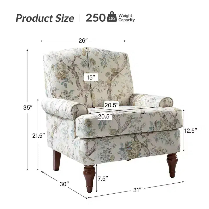 Poltrona da salotto comoda Dani con gambe in legno massello | KARAT HOME
