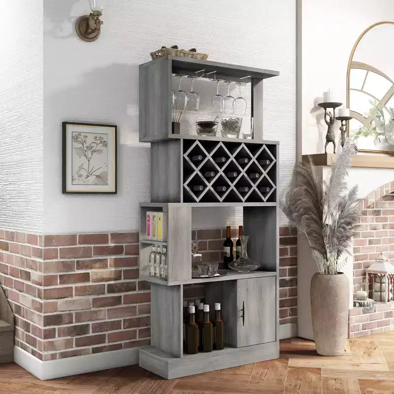 Mobile bar 24/7 Shop At Home Wellster con spazio per 11 bottiglie di vino e portabicchieri