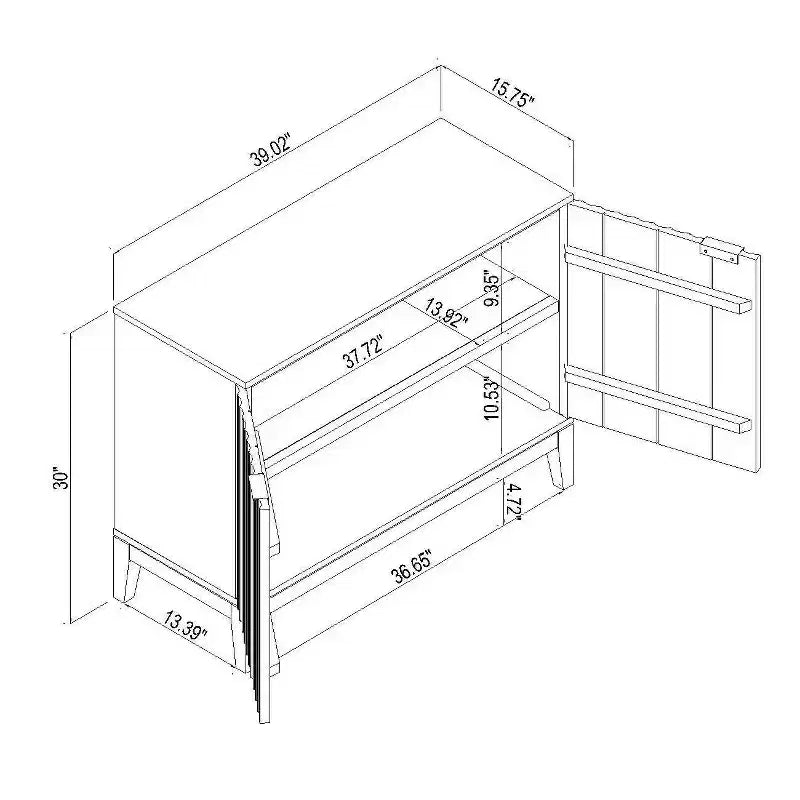 Credenza a due ante marrone "Thousand Oaks Wood Scalloped" - Threshold designed with Studio McGee