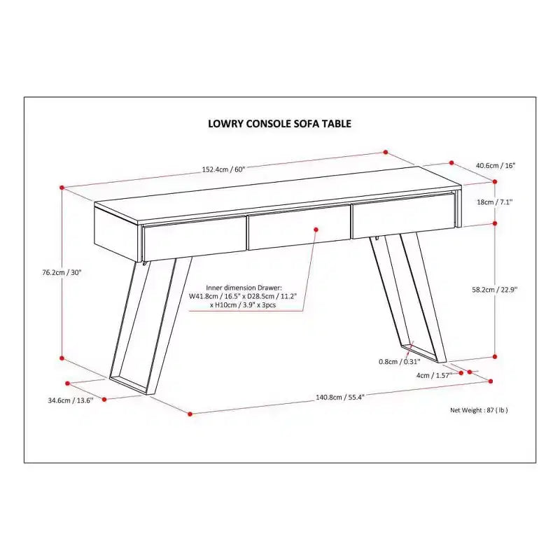 Mitchell Console Sofa Table - WyndenHall