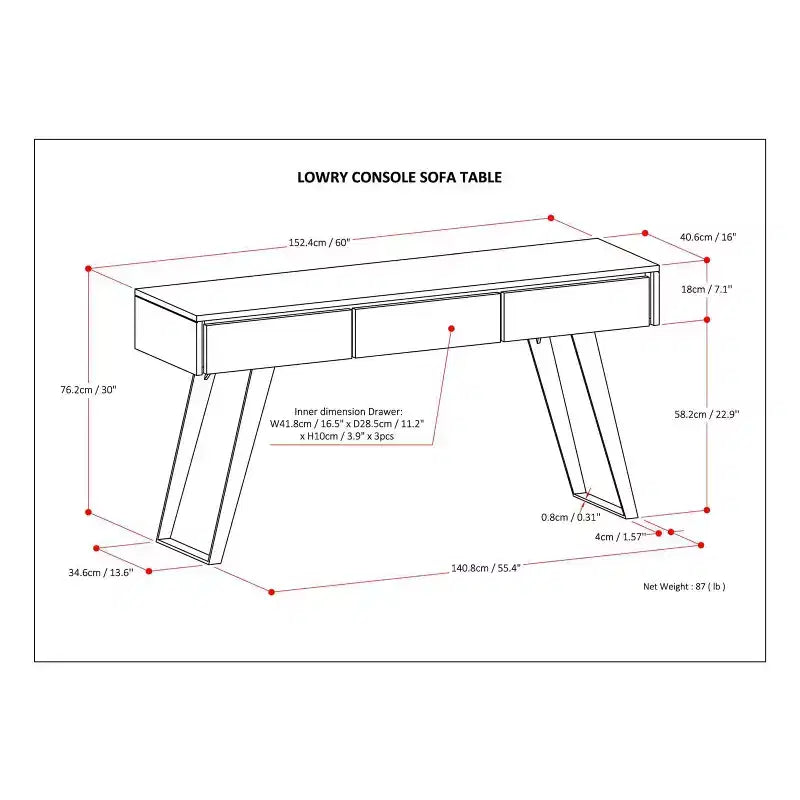 Mitchell Console Sofa Table - WyndenHall